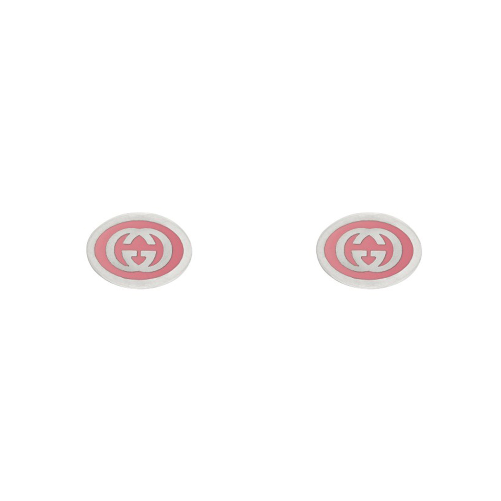구찌 구찌귀걸이 실버 분홍 핑크 인터로킹 귀걸이 YBD753485001